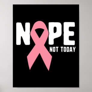 Poster Hoje Não É Luz De Cancer De Fita Rosa E Sobrevivên