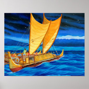 Póster Hokulea Voyaging Canoe