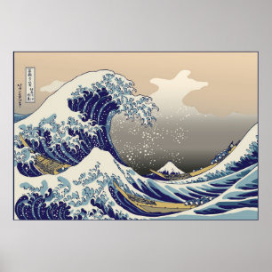 Póster Hokusai a grande onda