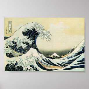 Póster Hokusai a grande onda fora de Kanagawa