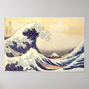 Póster Hokusai "a onda "