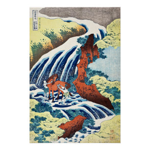 Póster Hokusai - As Quedas da Lavagem do Cavalo de Yoshit
