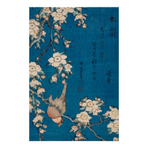 Póster Hokusai Bullfinch e Galeria de CerejeirasHD
