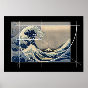 Poster Hokusai Conhece Fibonacci, Versão