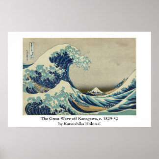 Póster Hokusai é a onda de Excelentes de Kanagawa