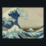 Poster Hokusai é a onda de Excelentes de Kanagawa<br><div class="desc">c. 1829-32, madeira colorida, Katsushika Hokusai (~31 de outubro de 1760 - 10 de maio de 1849) era um artista japonês, pintor ukiyo-e e pintor do período Edo.</div>