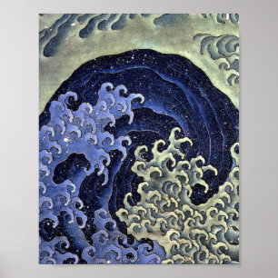 Poster Hokusai Feminine Wave Japonês