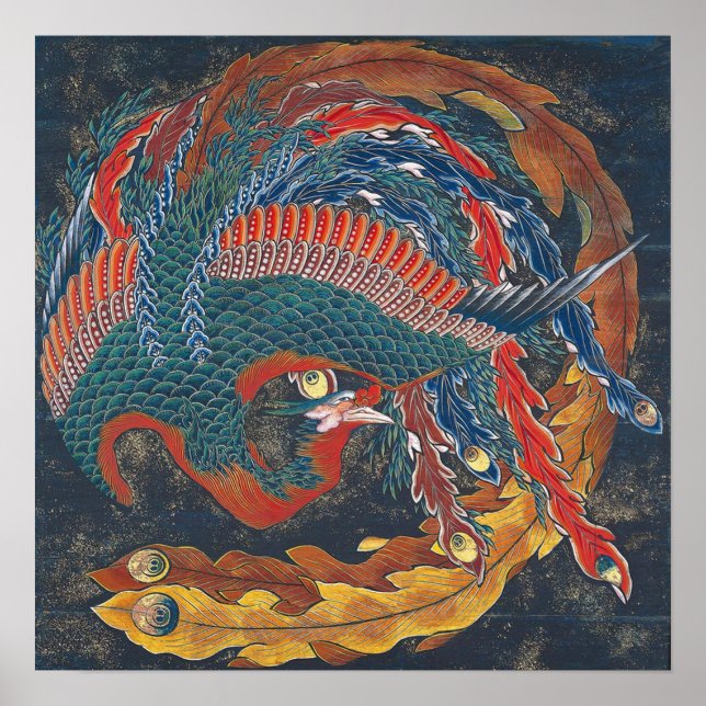 Poster Hokusai - Matsuri Yatai Phoenix (Frente)