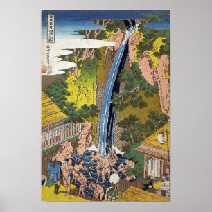Poster Hokusai - Roben Waterfall, Oyama, Província de Sa