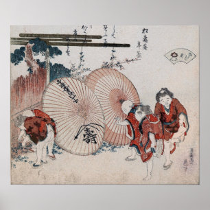Poster Hokusai - Um Jogo De Casamento Com Genroku