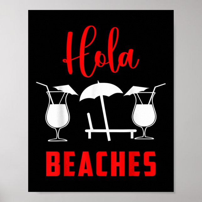 Poster Hola Pineapple Soda Girl On The Beaches In Sunset (Frente)