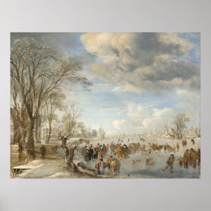 Poster Holanda do inverno - Aert van der Neer Fine Art Po