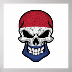Poster Holanda Smiling Skull Flag