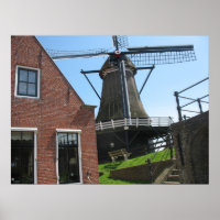 Poster Holandês Windmill, Friesland, Holland Photo