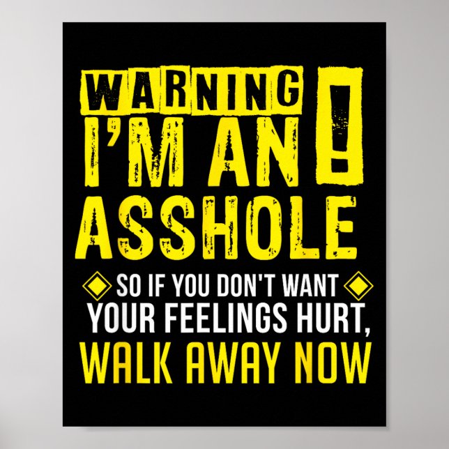 Poster Hole Holes Warning Profanity Fun Gag Gift  (Frente)