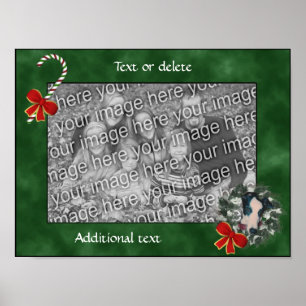 Poster Holiday Greyhound Wreath Adiciona Sua Foto