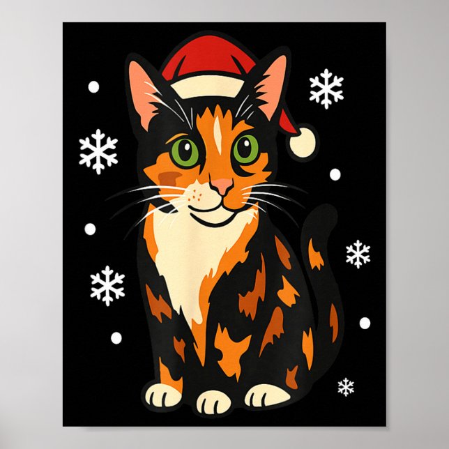 Poster Holiday Kitten Cute Christmas Cat Design Uni  (Frente)