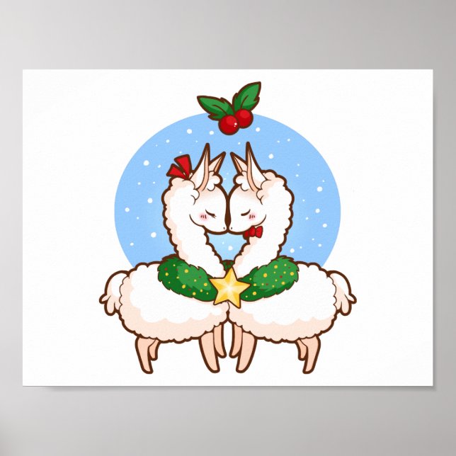 Póster Holiday Love Llamas (Frente)