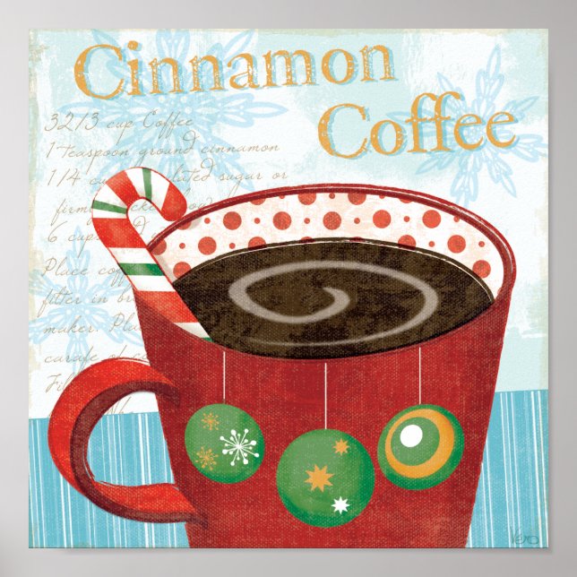 Póster Holiday Mug com Café Cinnamon (Frente)