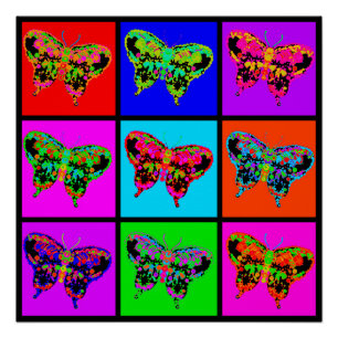 Póster holiES - Mosaico de Borboletas Psicodélicas