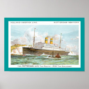 Poster Holland America Line, Roterdão de 1908