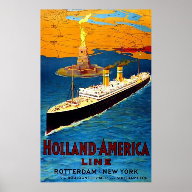 Poster Holland America Line Roterdão Nova Iorque (Frente)