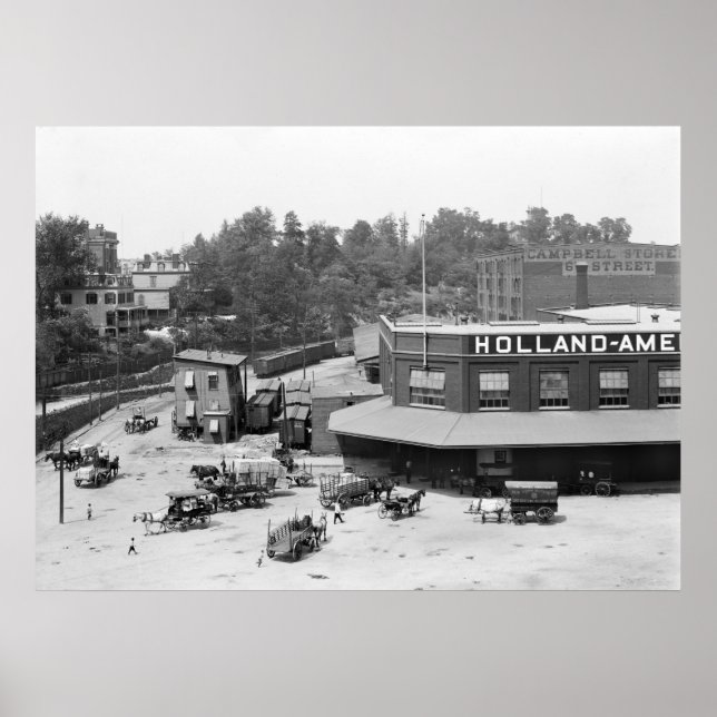 Póster Holland American Docks: 1900 (Frente)