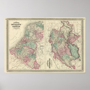 Poster Holland, Bélgica, e suiça