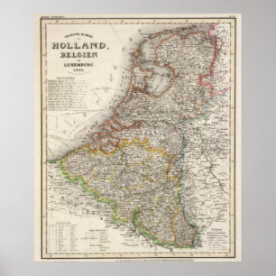 Póster Holland, Bélgica, Luxembourg