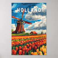 Holland Netherlands Viagem Art Vintage