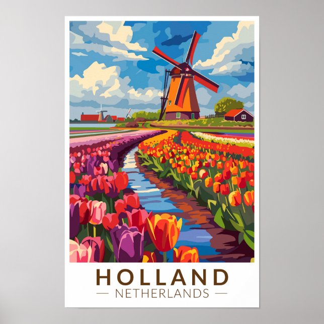 Poster Holland Viagem Arte Vintage (Frente)