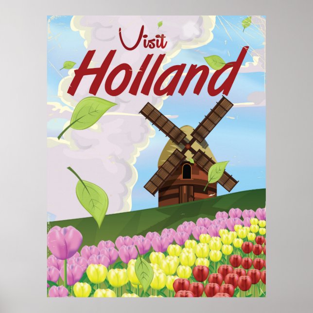 Poster Holland viagens vintage (Frente)