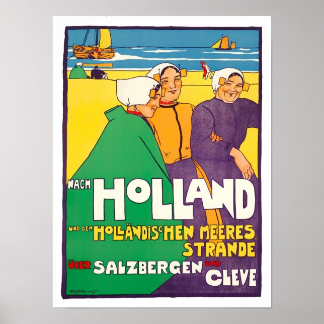 Poster Holland viagens vintage (Frente)