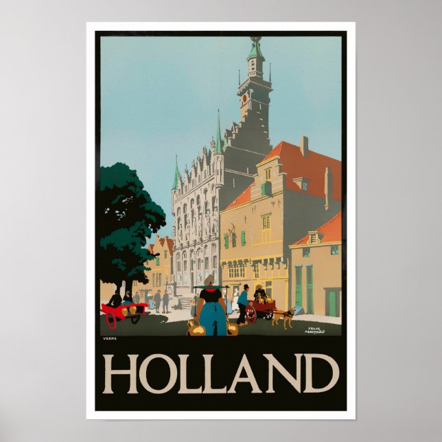 Poster Holland viagens vintage (Frente)