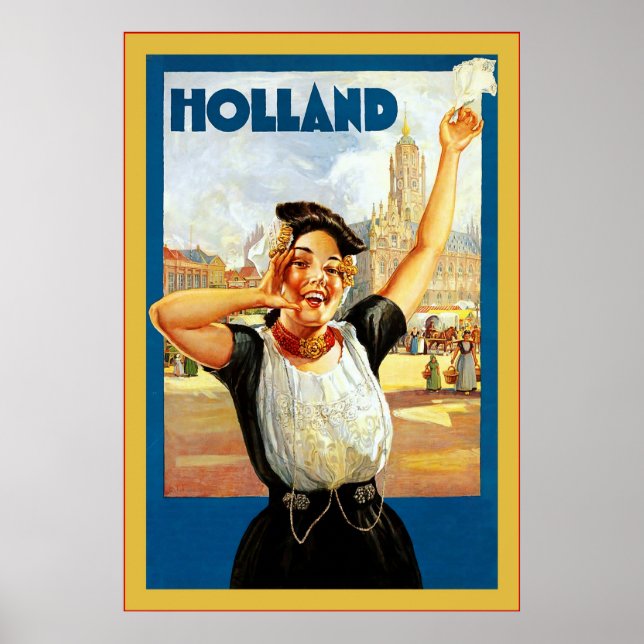 Póster Holland ~ Viagens vintage (Frente)