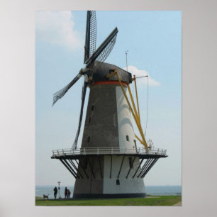 Póster Holland windmill, Vlissingen, Países Baixos