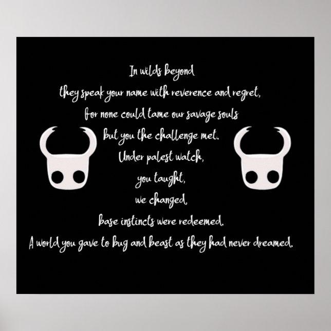 Poster Hollow Knight Poem (Frente)