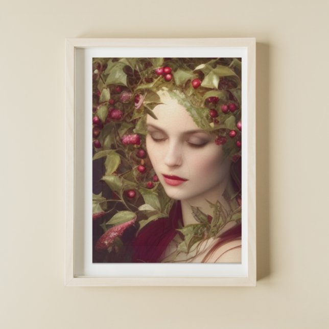 Poster Holly Berries - Feriado de Mulher Bonito (Criador carregado)