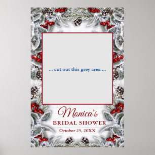 Poster Holly Berry Pine Rustic Foto Prop Chá de panela