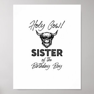 Poster Holly Cow Irmã Da Vaca Do Aniversário