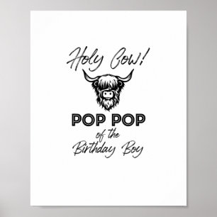 Poster Holly Cow Pop Da Vaca De Birthday Boy Highland