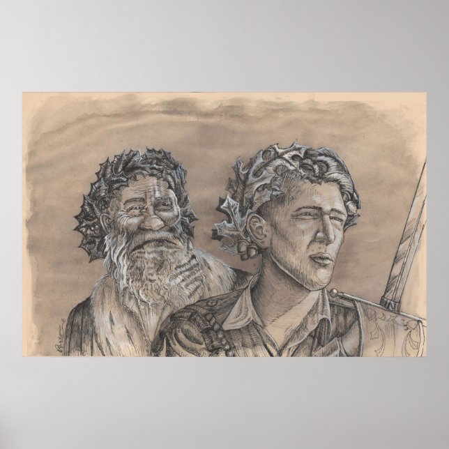 Poster Holly King Oak King por Portia Rua Luke (Frente)