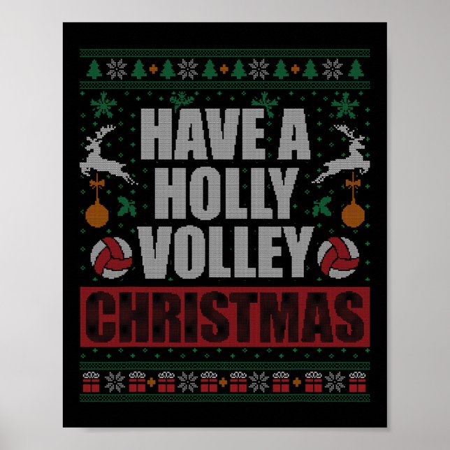Poster Holly Voleibol Fingly Natal Natal Natal Natal Mens (Frente)