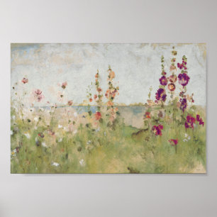 Poster Hollyhocks pelo mar