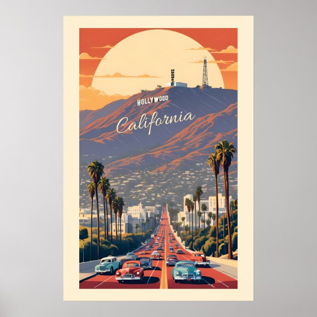 Poster Hollywood Califórnia (Frente)