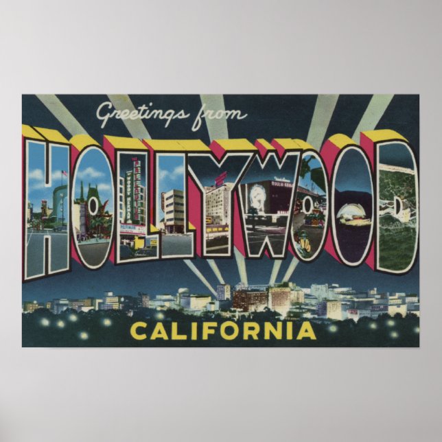 Poster Hollywood, CaliforniaLarge - Letra Cena 2 (Frente)