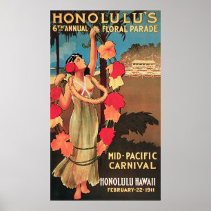 Póster Hololulu, parada floral anual 1911 de Havaí 6a