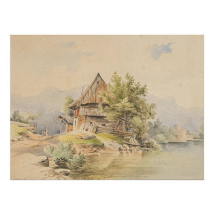 Póster Holzhütte am See - Carl Lafite