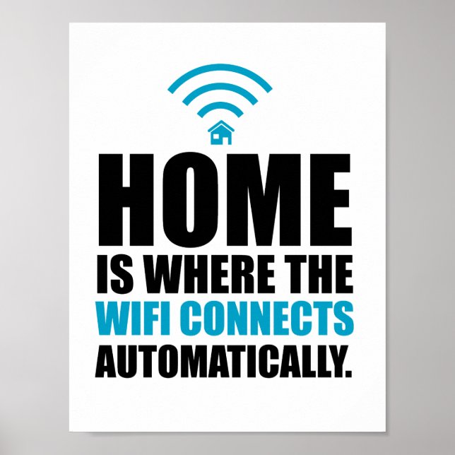 Póster Home é onde o Wi-Fi se conecta automaticamente (Frente)