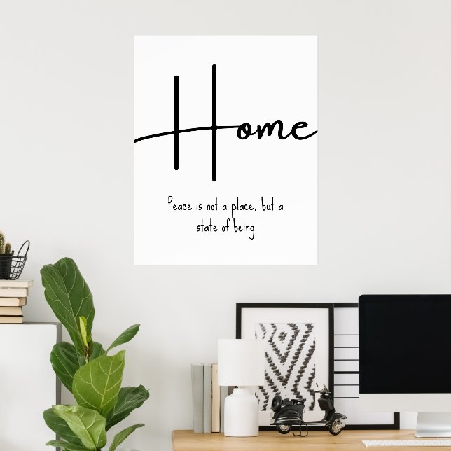 Poster Home Inspirational Quote Wall Print (Escritório em casa)